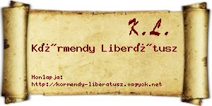 Körmendy Liberátusz névjegykártya